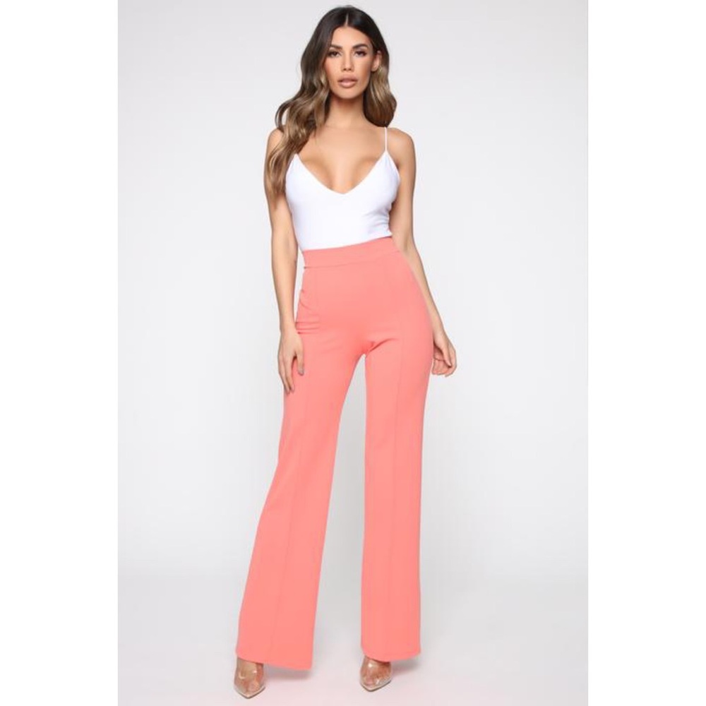 High waisted wide leg pants